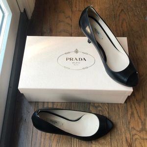 Prada black heels size 6